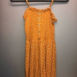 Orange floral romper